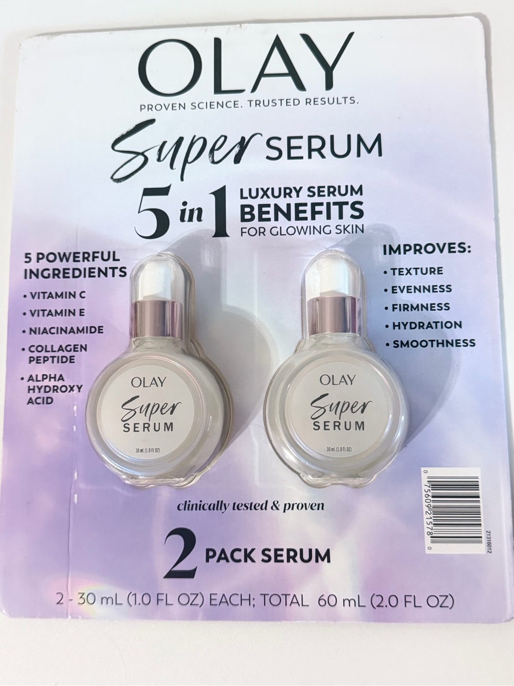 OLAY Super Serum 5-in-1 Luxury Serum Duo – White and Silver